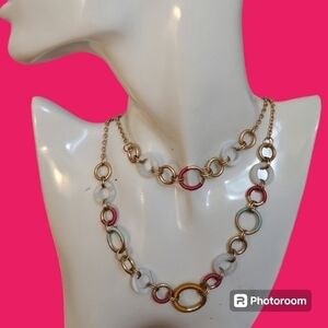 Layered Circle Link Chain Necklace